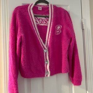 Soft fuzzy Barbie sweater size L